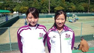 テニス競技 成年女子 本郷選手と久米次選手